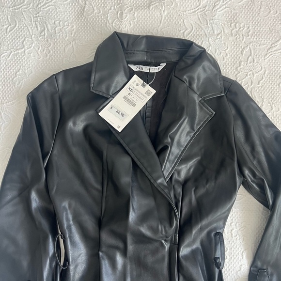 Zara Faux leather Black Dress - Picture 2 of 9